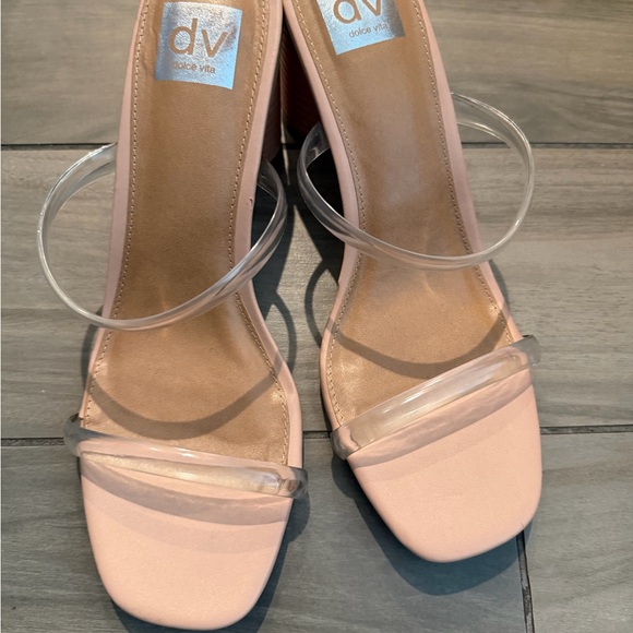 DV by Dolce Vita Beige and Clear Heeled Sandals - Picture 2 of 4